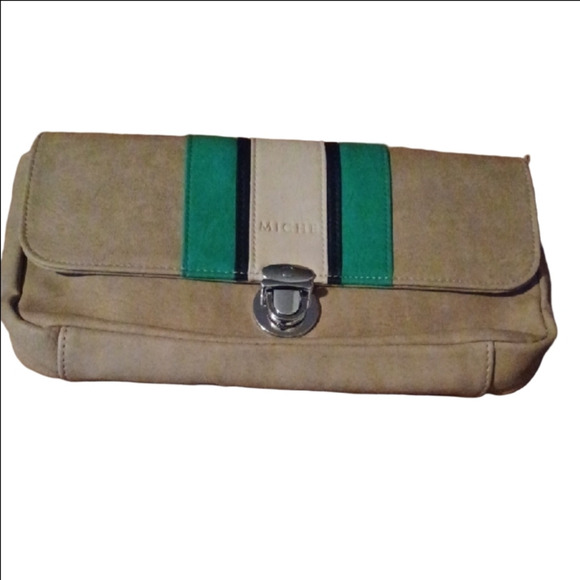 💙🏍Miche Tan and Green  Bag With Shoder Strap - Picture 1 of 10